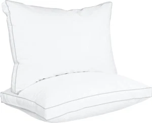 Bed Pillows for Sleeping Queen Size White Set of 2 Cooling Hotel Quality Guss... - Picture 1 of 8