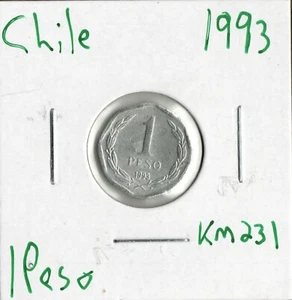 Coin Chile 1 Peso 1993 KM231 - Picture 1 of 2