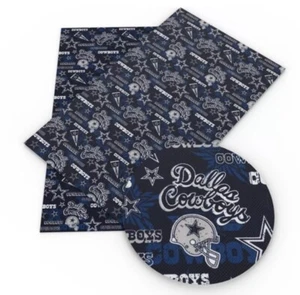 Dallas Cowboys FAUX LEATHER ROLL 12" x 55" Football Team LITCHI TEXTURE - Picture 1 of 2