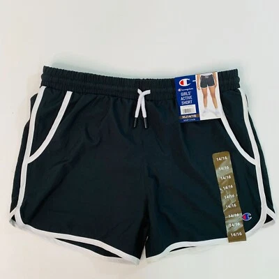 Champion Girls Youth Active Short XL Track Shorts Black White XL 14 / 16 - Image 1 of 4