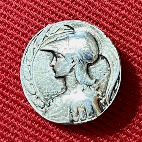 Sterling Silver Antique Button - Woman's Head Cover