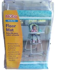 Nuby Highchair Floor Mat - Protects Floors During Meals & Playtime 50" Circle 3a
