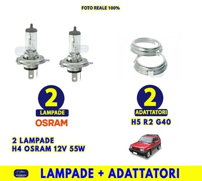 Lampadine H4 per Panda Young Luci 55W 12V adattatore convertitore H5 OSRAM kit - Immagine 1 di 4