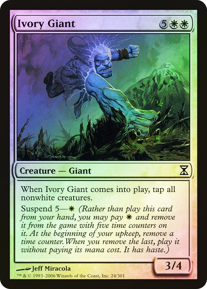 MTG FOIL Ivory Giant  - Time Spiral #024 - Image 1 of 1