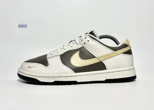Nike Dunk Low Leather Sesame Phantom Brown Cream Mini Swoosh Various Sizes - Picture 1 of 21