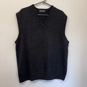 Woolovers Tank Top Slipover Size XL Grey V Neck Sleeveless Old Money 100% Wool - Picture 1 of 11
