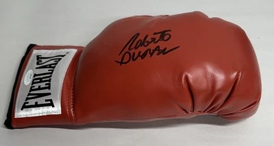 Guante de Boxeo Everlast Rojo Firmado por Roberto Durán JSA Foto 1 de 4