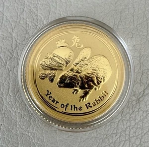 2011 Australia 1/10oz Gold “YEAR Of The RABBIT” $15 In Capsule From The Mint  BU - Picture 1 of 2