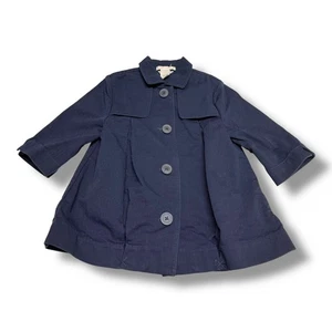 Trench cappotto Janie & Jack sartoriale tulipani blu navy 2T-3 plissettato - Foto 1 di 4