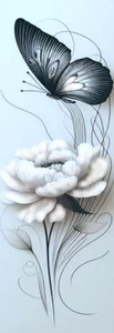 ART DECO WHIT PEONY, BUTTERFLY, FLOWERS,DOG,CAT,BIRDS,FAIRIES-UNIQUE BOOKMARK - Picture 1 of 1