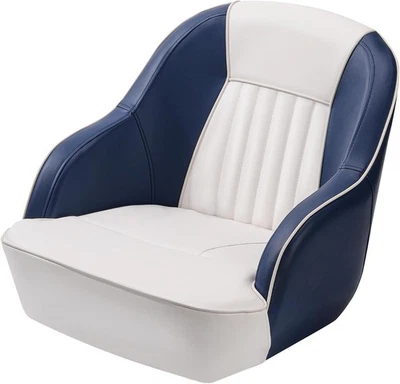 Pontoon Captain Bucket Boat Seat Fishing Padding Chair 1 pc (White/Blue) Foto 1 de 4