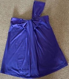 Next Petite purple one shoulder strap dressy Top with a Bow on the front size 8 - Picture 1 of 5