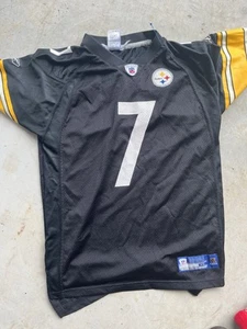 Vintage Reebok NFL Pittsburgh Steelers Roethlisberger Authentic Black Jersey 50 - Picture 1 of 3