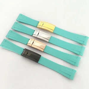 20x18MM Kautschuk Uhrenarmband Edelstahl Einzel-Faltschließe Uhrenzubehör - Bild 1 von 12