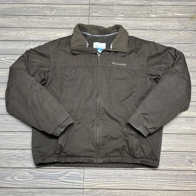 Columbia Mens Brown Full Zip Bomber Jacket Size Large Pockets Chore Jacket - Image 1 of 4
