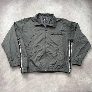 Chaps Ralph Lauren Jacket Mens Large Nylon Windbreaker Full Zip Retro Stripe - Picture 1 of 12