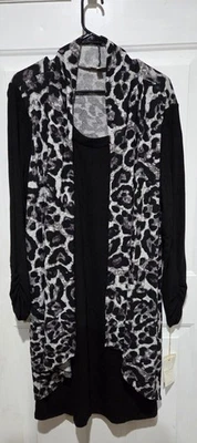 Vestido Haani Leopardo Y Negro Manga Larga Mujer Talla Grande 3XL NUEVO CON ETIQUETAS Foto 1 de 4