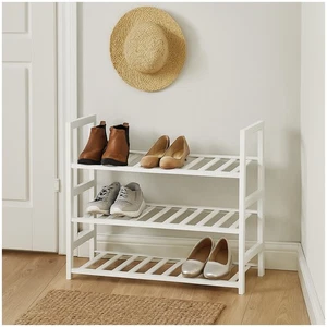 Schuhregal aus Bambus in Weiß 3 Ebenen Schuhablage HTI-Living - Bild 1 von 3