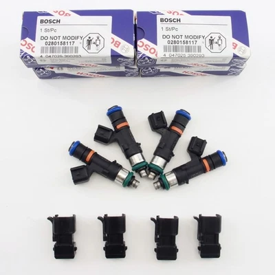 4x NUEVO Inyectores de Combustible Bosch Se Adapta para 52lb 550cc EV14 Audi A4 Golf Jetta Passat  Foto 1 de 4