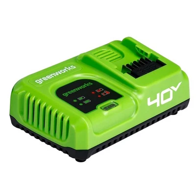 Greenworks 40V Rapid Charger - 5A, Increases Battery Health & Running Time, 3