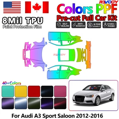 Color Precut PPF Paint Protection Film For Audi A3 Sport Saloon 2012-2016 - Image 1 of 4
