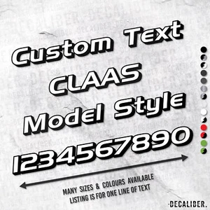 Maßgeschneiderter Text Claas Modellstil Aufkleber - viele Farben & Größen - personalisierte Agri - Bild 1 von 16