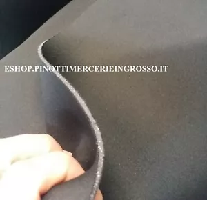 TESSUTO STOFFA SIMIL NEOPRENE SCUBA ACCOPPIATO MM.3 COL NERO AL METRO ALTO CM158 - Foto 1 di 2