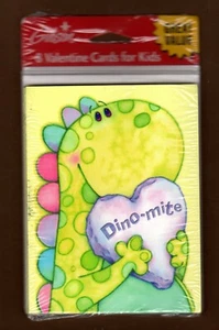 8 Dino-Mite Valentine's Day Cards Dino Dinosaur Kids Children Greeting Juvenile - Picture 1 of 2