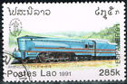 Laos Railroad modern Locomotive stamp 1991