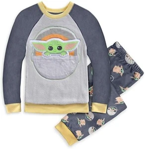 Disney The Child Fleece Baby Yoda Mandalorian Pajama Set Pj’s Star Wars sz 4 - Picture 1 of 6