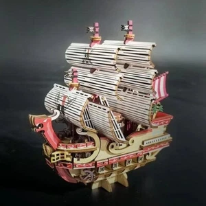 One Piece Anime Holzbausatz Holzbausätze 3D Holz Puzzle Bausatz Red Force boot - Picture 1 of 6