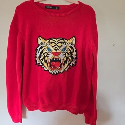Hudson Men's Red Tiger Graphic Sweater 2X - Image 1 of 4