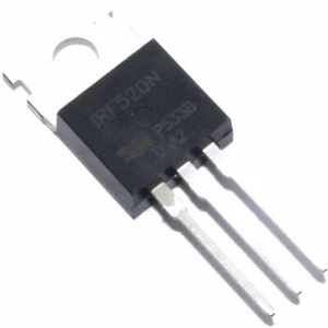 IRF520N Power MOSFET TO-220AB Motor de controlador LED Transistor Flux Workshop - Imagen 1 de 2