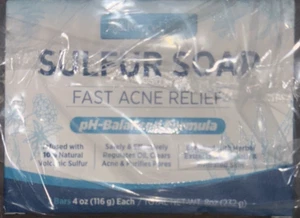 Roycederm Sulfur Soap 10% Volcanic Sulfur Acne Face & Body Wash - 2 Bars, 232g - Picture 1 of 3