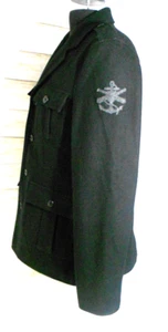 MINTY! NAUTICA Jeans Co. MEDIUM Men Black Peacoat Coat Jacket WOOL NJC CONTRACT - Picture 1 of 11