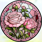 Diamond Painting Kits for Adults, Glass Stain Rose DIY Paint by Numbers for Adul