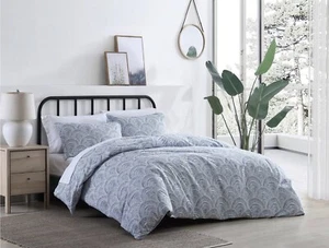 🌺 Azalea Skye Half Moon Duvet Cover Set 3 Piece - Full Queen - Blue🆕 - Picture 1 of 4