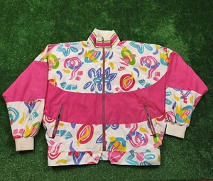 Vintage Nike Jacke Damen Small Full Zip Windbreaker Floral Multicolor 90s Swoosh - Bild 1 von 13