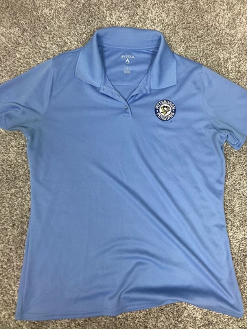 Pittsburgh Penguins Antigua Women’s Light Blue Polo Shirt short sleeve size L Cover
