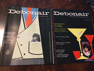 Lot of 2 Debonair Risqué 1960s Men Magazines Joan Collins Sinatra Jazz Jai-Lai - Image 1 of 4