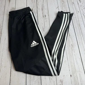 Adidas Tiro Track Jogger Pants Black White Women XS Tapered Zip Ankle 3 Stripes - Picture 1 of 11