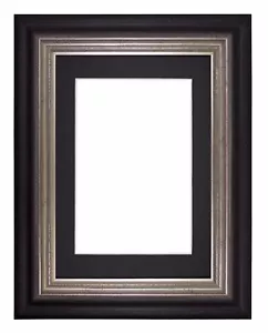 Wide Frame London Range Picture Frame Photo Frames With Mount   Black Distressed - Picture 1 of 13