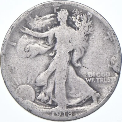1918 Walking Liberty Half Dollar - Defective Planchet ERROR *0218 - Image 1 of 3