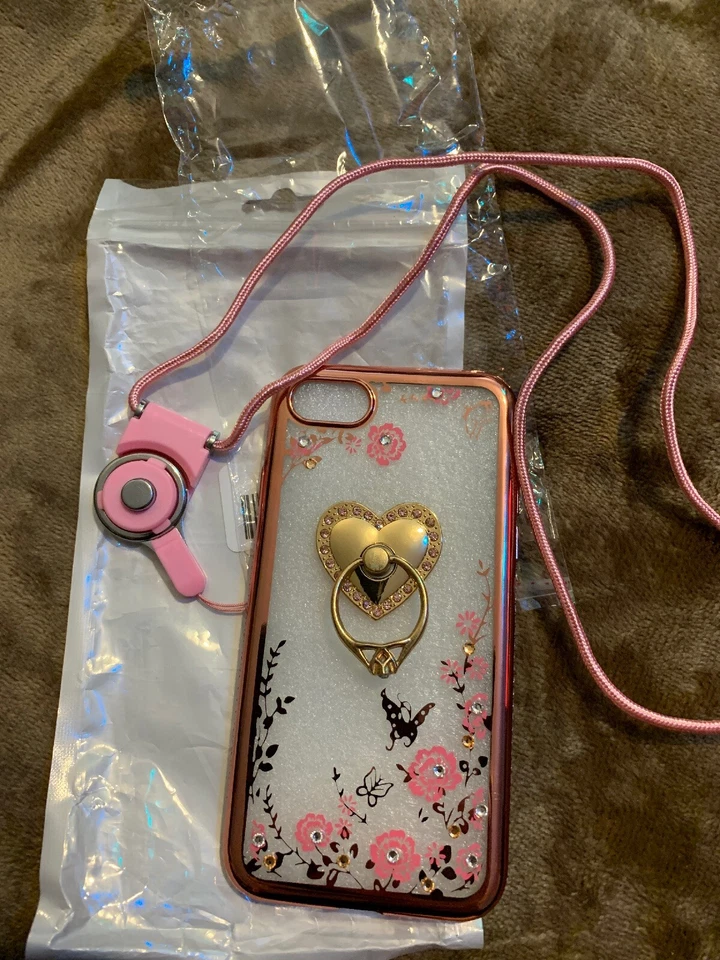 Floral print princess case with heart - iPhone 7/8 - no brand - Image 1 of 4