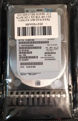  627801-001 1Tb 7.2k Sff 2.5Inch Sata Quick Release Midline Hard Disk Drive - Image 1 of 4