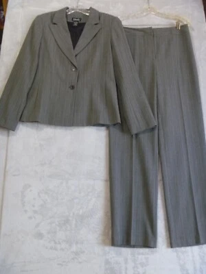 Rafaella Pant Suit Womens Size 8 Gray w/White Pinstripe 2-Piece Career - Image 1 of 4