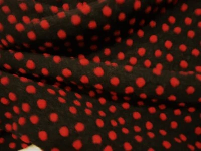 Musterwalk Italien Meterware Punkte rot auf schwarz Walkstoff  Walkloden Walk - Bild 1 von 2