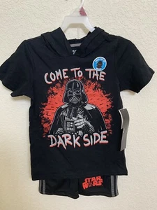 Star Wars Boys hooded top &shots 2-piece outfit size 6 NEW - Picture 1 of 3