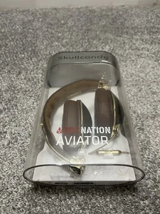 SKULLCANDY ROC NATION AVIATOR S6AVDM-030 BROWN/ GOLD HEADPHONES - Picture 1 of 4
