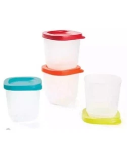 Tupperware Solid Start Mini Cubix Square Round Freezer Set 4 x 110ml Brand New - Picture 1 of 2